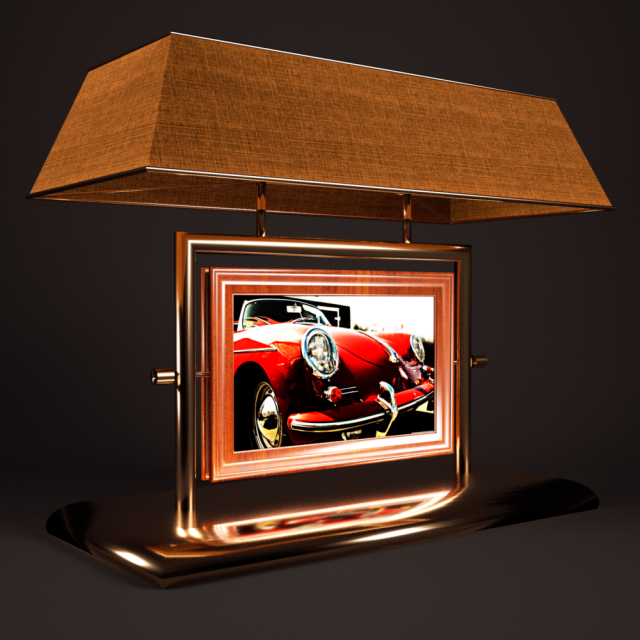 golden table lamp with rotating picture frame sale 3Dモデル .c4d .max .obj .3ds .fbx .stl .blend 