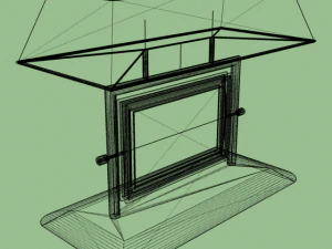 golden table lamp with rotating picture frame sale 3D Model