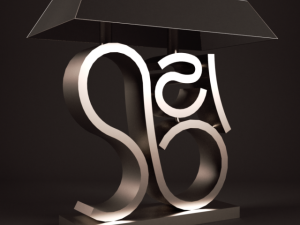 metal swirl table lamp 2 variants 3D Model