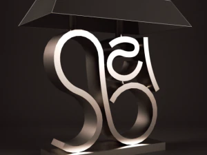 金属漩涡台灯 2 种款式 3D 模型