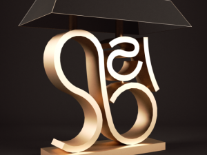 metal swirl table lamp 2 variants 3D 모델