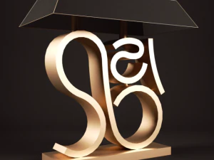 metal swirl table lamp 2 variants 3D Model