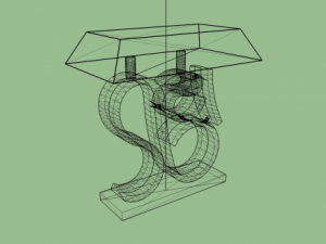 metal swirl table lamp 2 variants 3D 모델