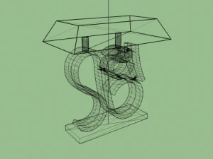 metal swirl table lamp 2 variants 3D Model