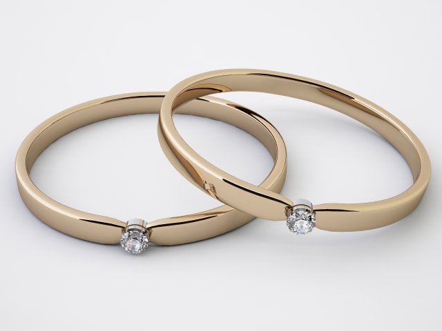 2 gold rings 3Dモデル .c4d .max .obj .3ds .fbx .stl .blend 