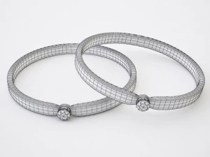 2 gold rings 3D Model