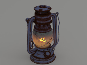 vintage oil lamp blue Modello 3D