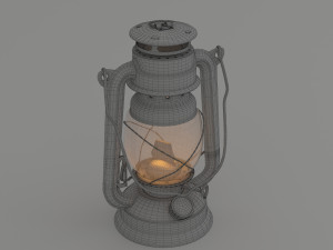 vintage oil lamp blue Modelo 3D