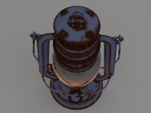 vintage oil lamp blue Modelo 3D