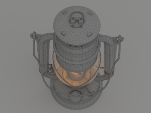 vintage oil lamp blue Modelo 3D