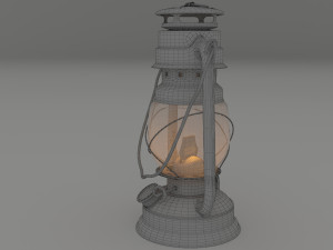 vintage oil lamp blue Modelo 3D