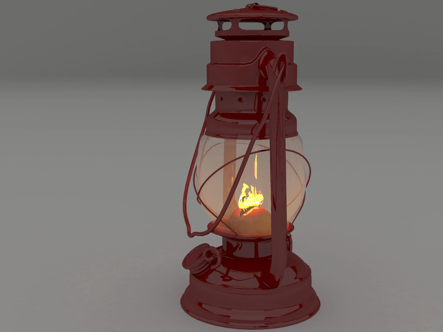 vintage oil lamp red 3D Model .c4d .max .obj .3ds .fbx .stl .blend