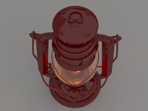 vintage oil lamp red 3D Model