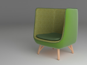 armchair 04 green Modèle 3D