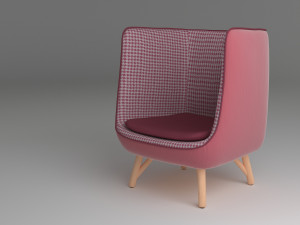 armchair 04 pink Model 3D