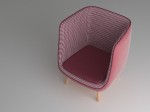armchair 04 pink Model 3D
