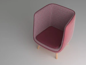 armchair 04 pink 3D Model