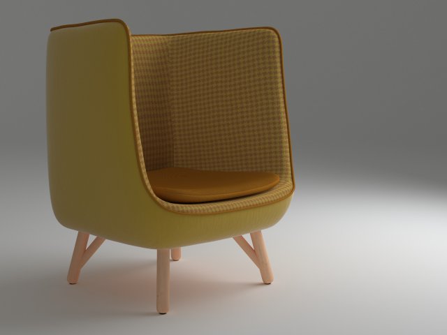 armchair 04 yellow 3D-Modell .c4d .max .obj .3ds .fbx .stl .blend 