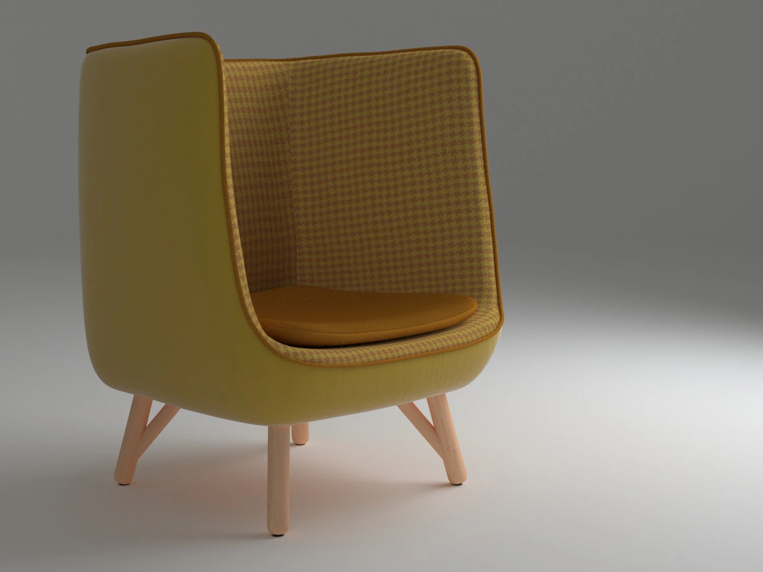 armchair 04 yellow 3D Model .c4d .max .obj .3ds .fbx .stl .blend 