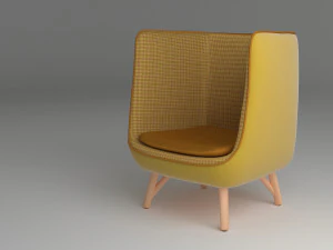 armchair 04 yellow 3D Model
