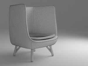 armchair 04 yellow 3D-Modell