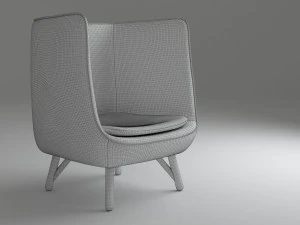 armchair 04 yellow 3D Model