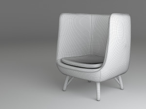armchair 04 yellow 3D-Modell
