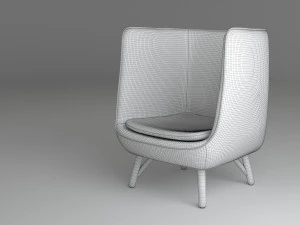 armchair 04 yellow 3D Model