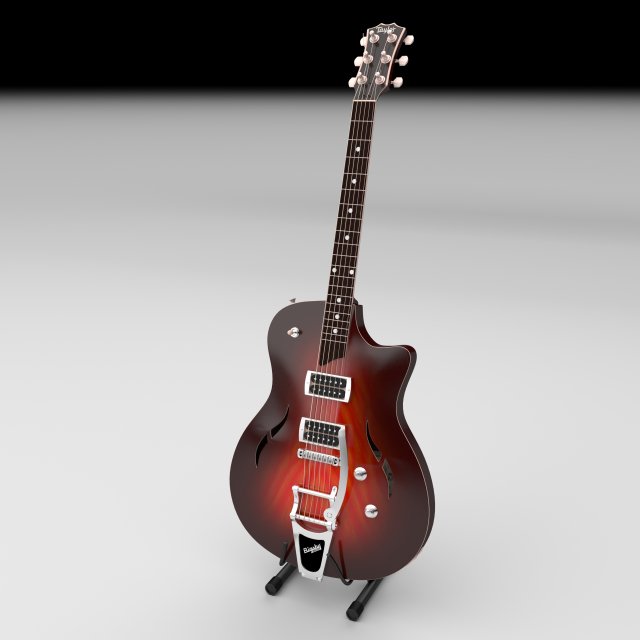 electric guitar 3D Модель .c4d .max .obj .3ds .fbx .stl .blend 