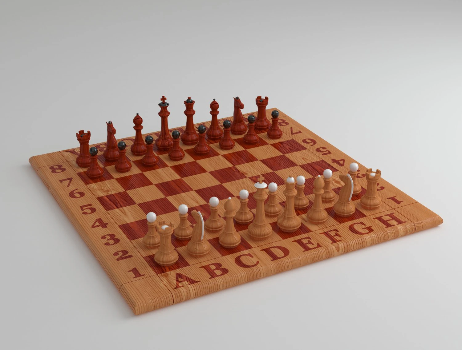 classic chess table 3D Model .c4d .max .obj .3ds .fbx .stl .blend 