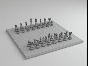 classic chess table 3D Model