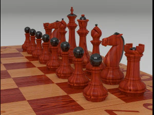 classic chess table 3D Model