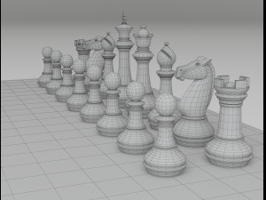 classic chess table 3D Модель