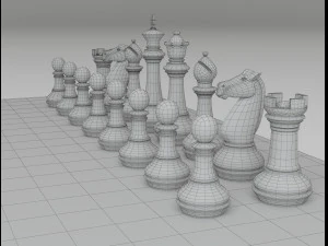 classic chess table 3D Model