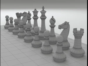 classic chess table 3D Model