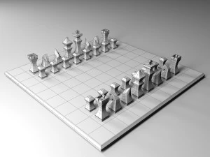 mesa de xadrez 3 Modelo 3D