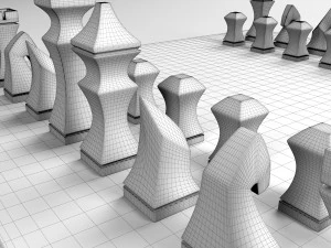 mesa de xadrez 3 Modelo 3D