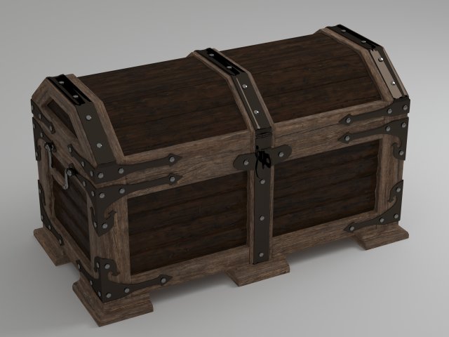 wood chest Model 3D .c4d .max .obj .3ds .fbx .stl .blend 