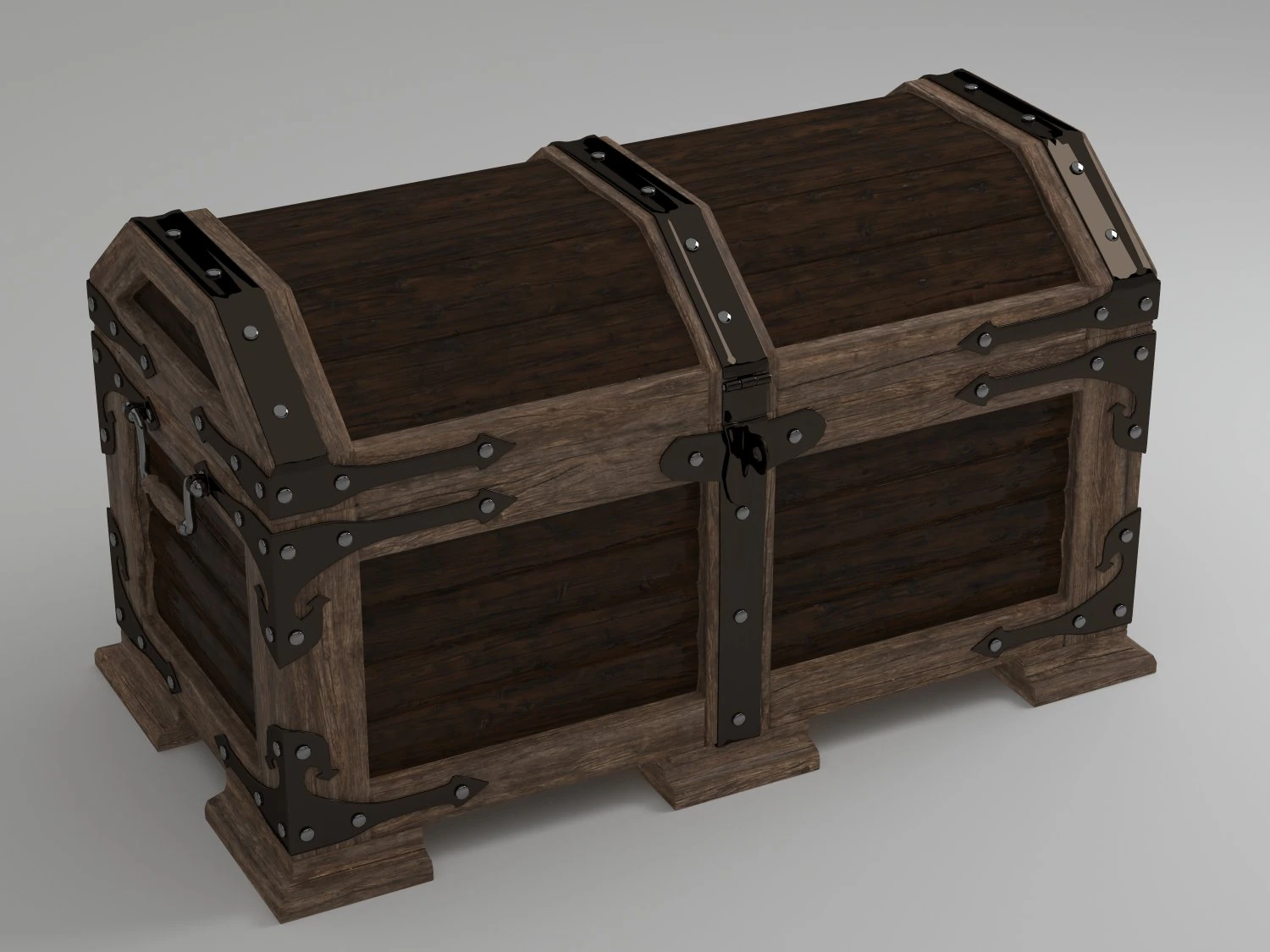 wood chest 3D Model .c4d .max .obj .3ds .fbx .stl .blend 