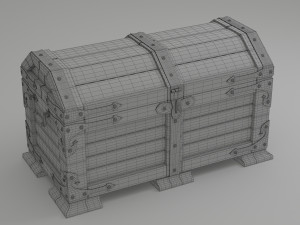 wood chest Model 3D