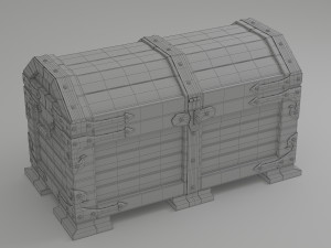 wood chest Model 3D