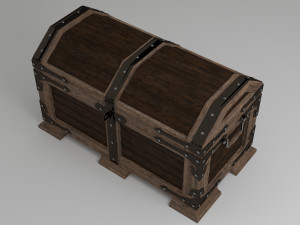 wood chest Model 3D