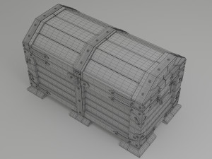 wood chest Model 3D