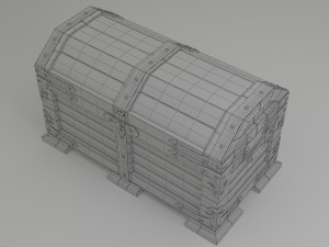 wood chest Model 3D