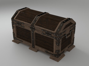 wood chest Model 3D