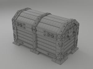 wood chest Model 3D