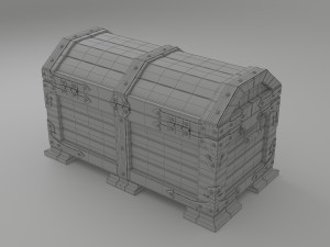 wood chest Model 3D