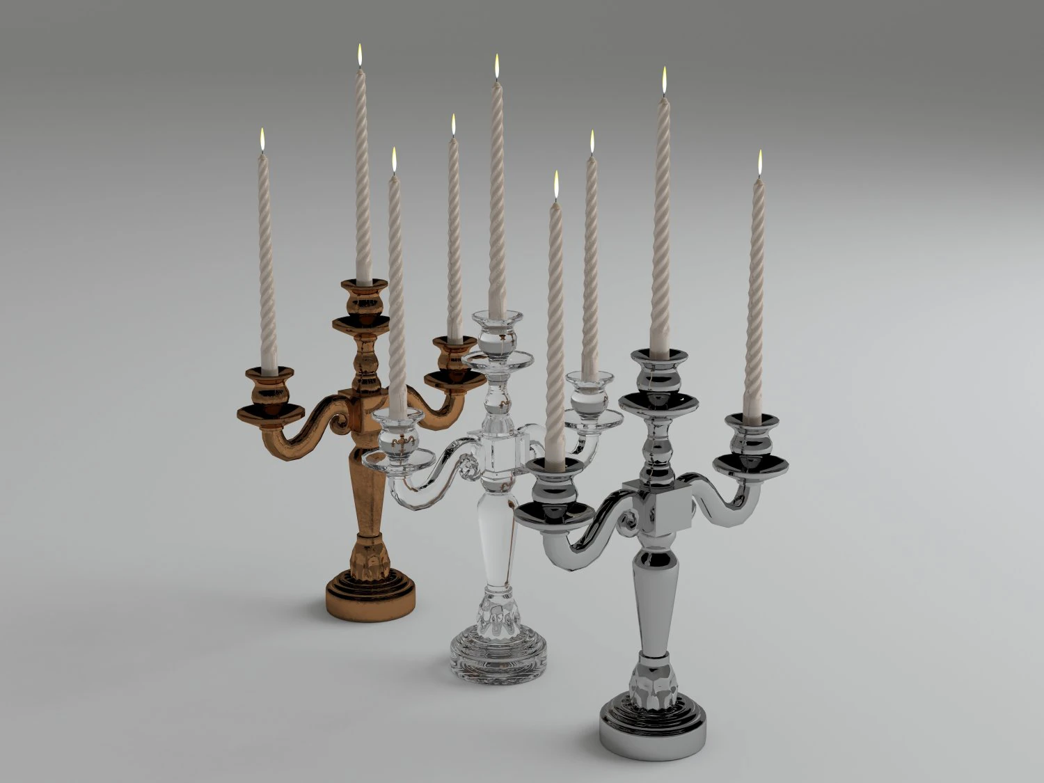classic candlestick 3D Model .c4d .max .obj .3ds .fbx .stl .blend 