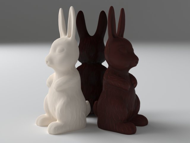 chocolate bunny 3D Model .c4d .max .obj .3ds .fbx .stl .blend 