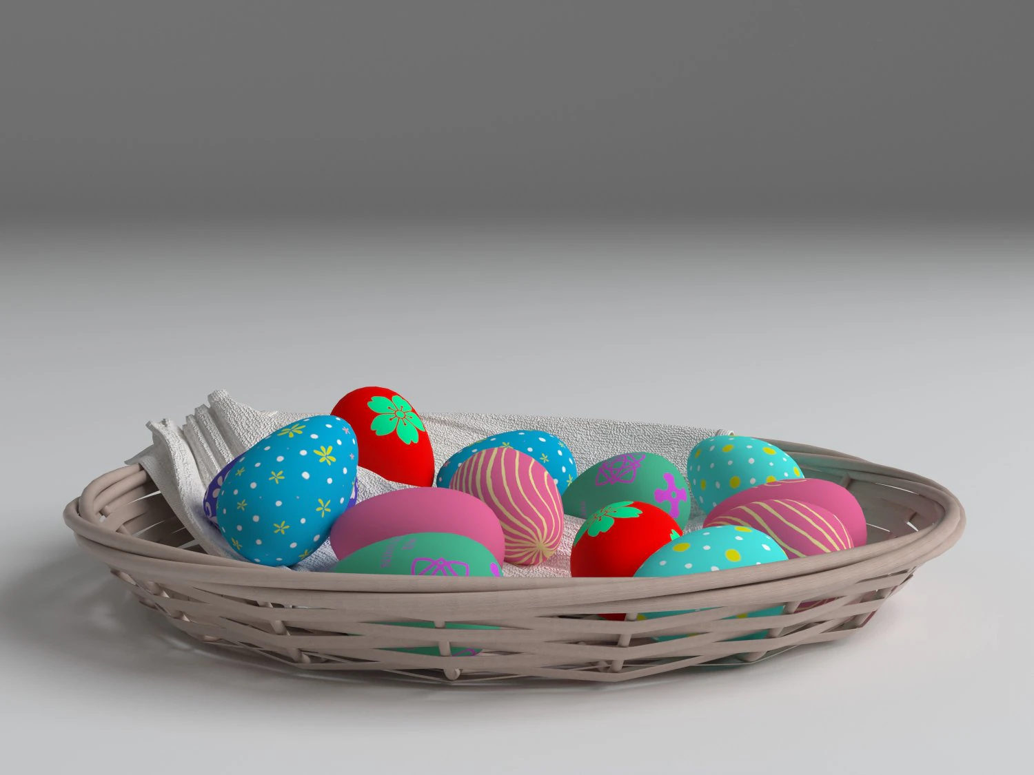 wicker plate 3D Model .c4d .max .obj .3ds .fbx .stl .blend 